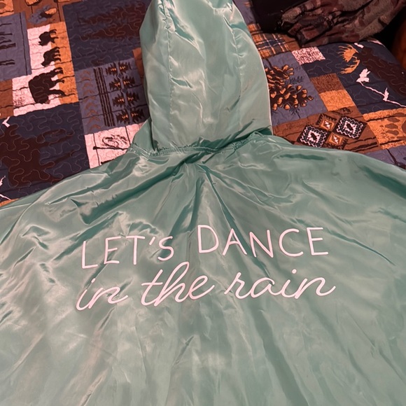 Mint Green Rain Poncho with Hood - Picture 1 of 5
